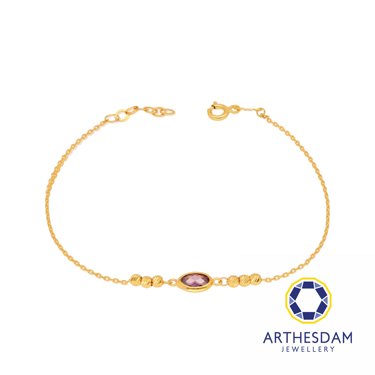 Arthesdam Jewellery 916 Gold Purple Oval Bracelet