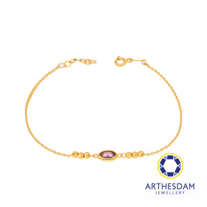 Arthesdam Jewellery 916 Gold Purple Oval Bracelet