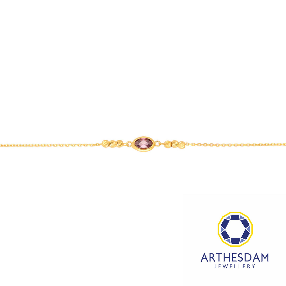 Arthesdam Jewellery 916 Gold Purple Oval Bracelet