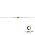 Arthesdam Jewellery 916 Gold Brick Red Circle Bracelet