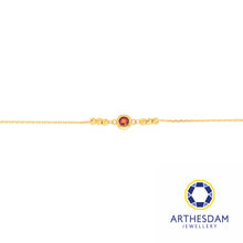 Load image into Gallery viewer, Arthesdam Jewellery 916 Gold Brick Red Circle Bracelet
