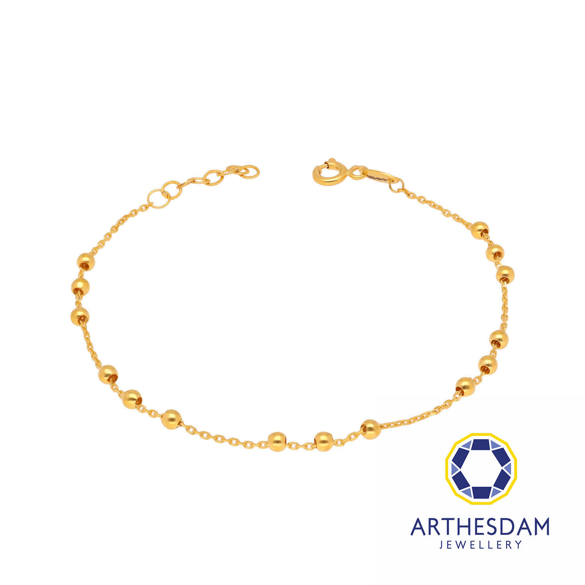 Arthesdam Jewellery 916 Gold Triple Ball Minimalist Bracelet