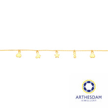 Load image into Gallery viewer, Arthesdam Jewellery 916 Gold Multi-Dangling Dainty Charm Bracelet
