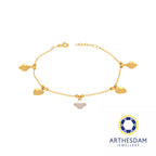 Arthesdam Jewellery 916 Gold Two-Toned Clover with Heart Bracelet