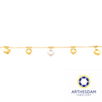 Arthesdam Jewellery 916 Gold Two-Toned Clover with Heart Bracelet