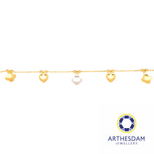 Load image into Gallery viewer, Arthesdam Jewellery 916 Gold Two-Toned Clover with Heart Bracelet
