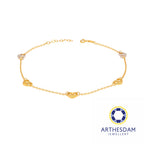 Arthesdam Jewellery 916 Gold Two-Toned Heart Marina Link Anklet
