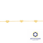 Arthesdam Jewellery 916 Gold Two-Toned Heart Marina Link Anklet