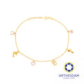 Arthesdam Jewellery 916 Gold Multi-Dangling Charm Anklet