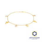 Arthesdam Jewellery 916 Gold Multi-Dangling Charm Anklet