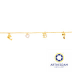 Arthesdam Jewellery 916 Gold Multi-Dangling Charm Anklet