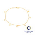 Arthesdam Jewellery 916 Gold Dangling Solo Heart Anklet