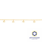 Arthesdam Jewellery 916 Gold Dangling Solo Heart Anklet