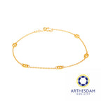 Arthesdam Jewellery 916 Gold Dainty Marina Link Anklet