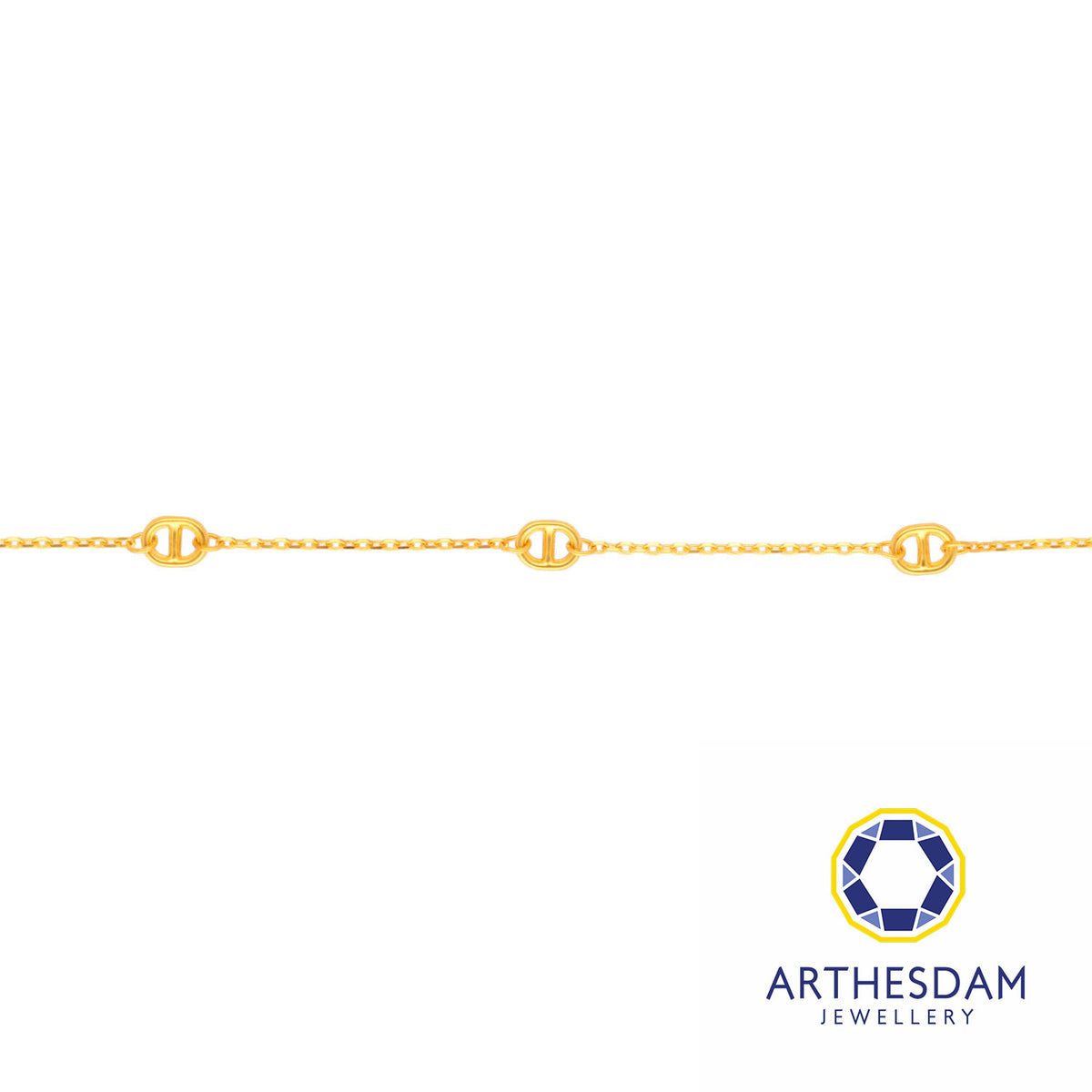 Arthesdam Jewellery 916 Gold Dainty Marina Link Anklet