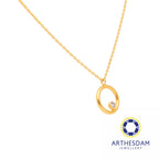 Arthesdam Jewellery 916 Gold Circle with Stud Necklace