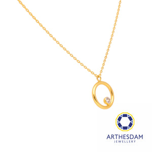 Arthesdam Jewellery 916 Gold Circle with Stud Necklace