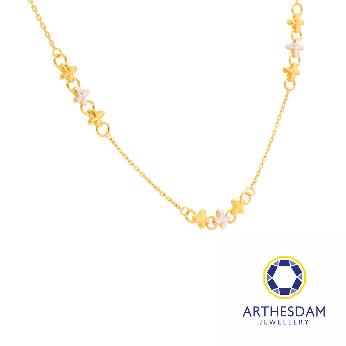 Arthesdam Jewellery 916 Gold Triple Clovers Necklace