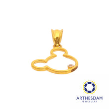 Load image into Gallery viewer, Arthesdam Jewellery 916 Gold Bear Outline Pendant
