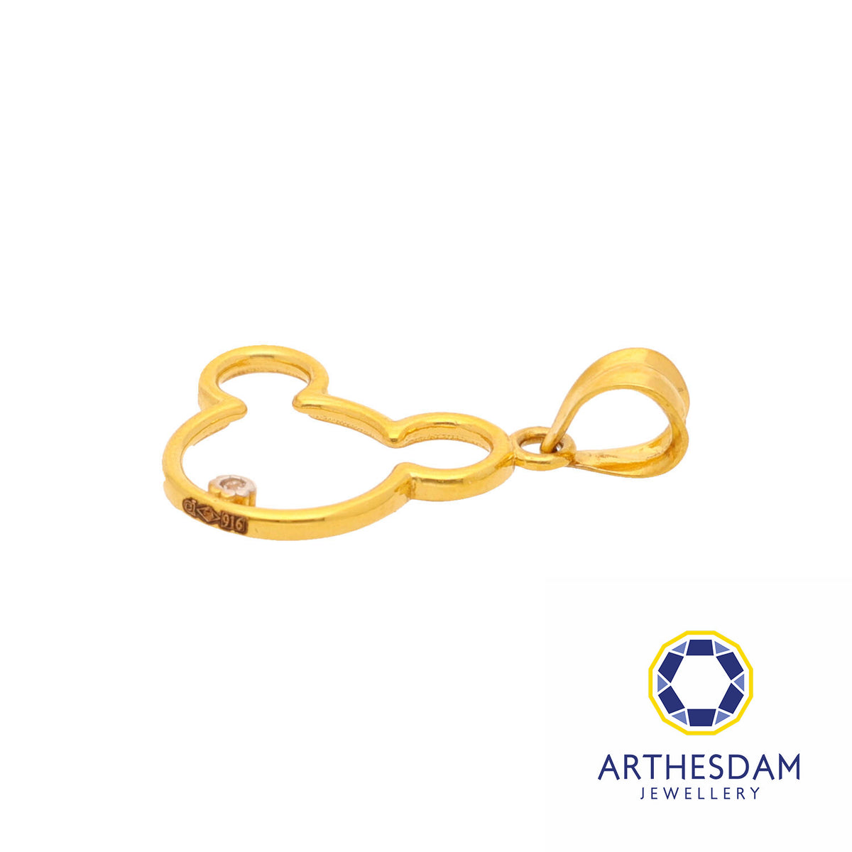 Arthesdam Jewellery 916 Gold Bear Outline Pendant
