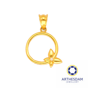 Arthesdam Jewellery 916 Gold Butterfly on Circle Pendant