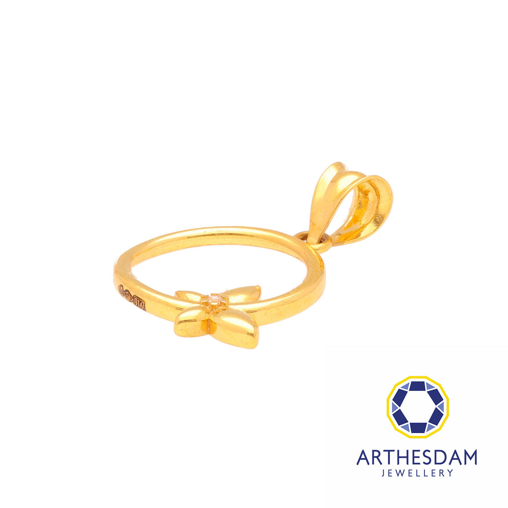Arthesdam Jewellery 916 Gold Butterfly on Circle Pendant