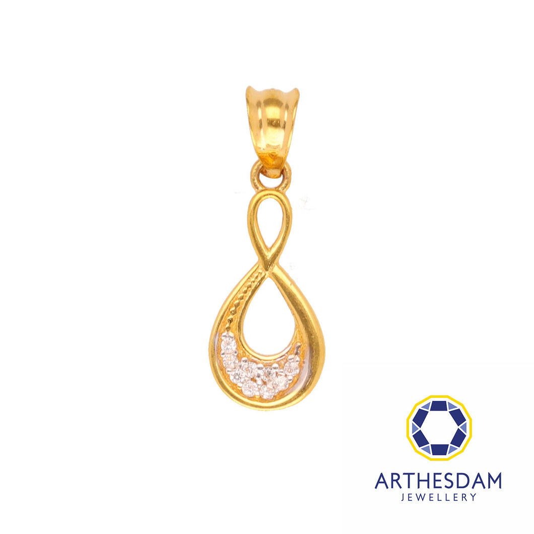 Arthesdam Jewellery 916 Gold Infinity Drop Pendant