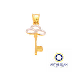 Arthesdam Jewellery 916 Gold Two-Toned 3 Ring Key Crown Pendant