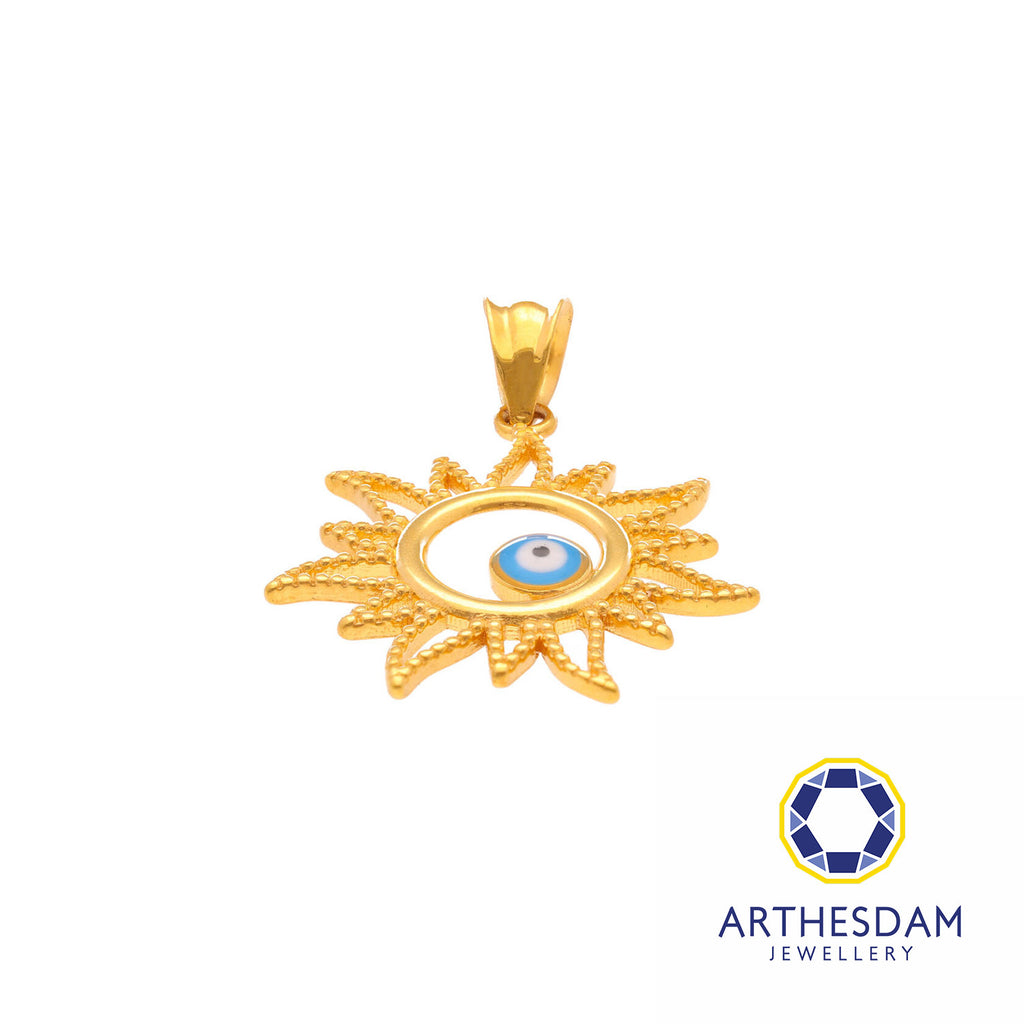 Arthesdam Jewellery 916 Gold Evil Eye Sun Pendant