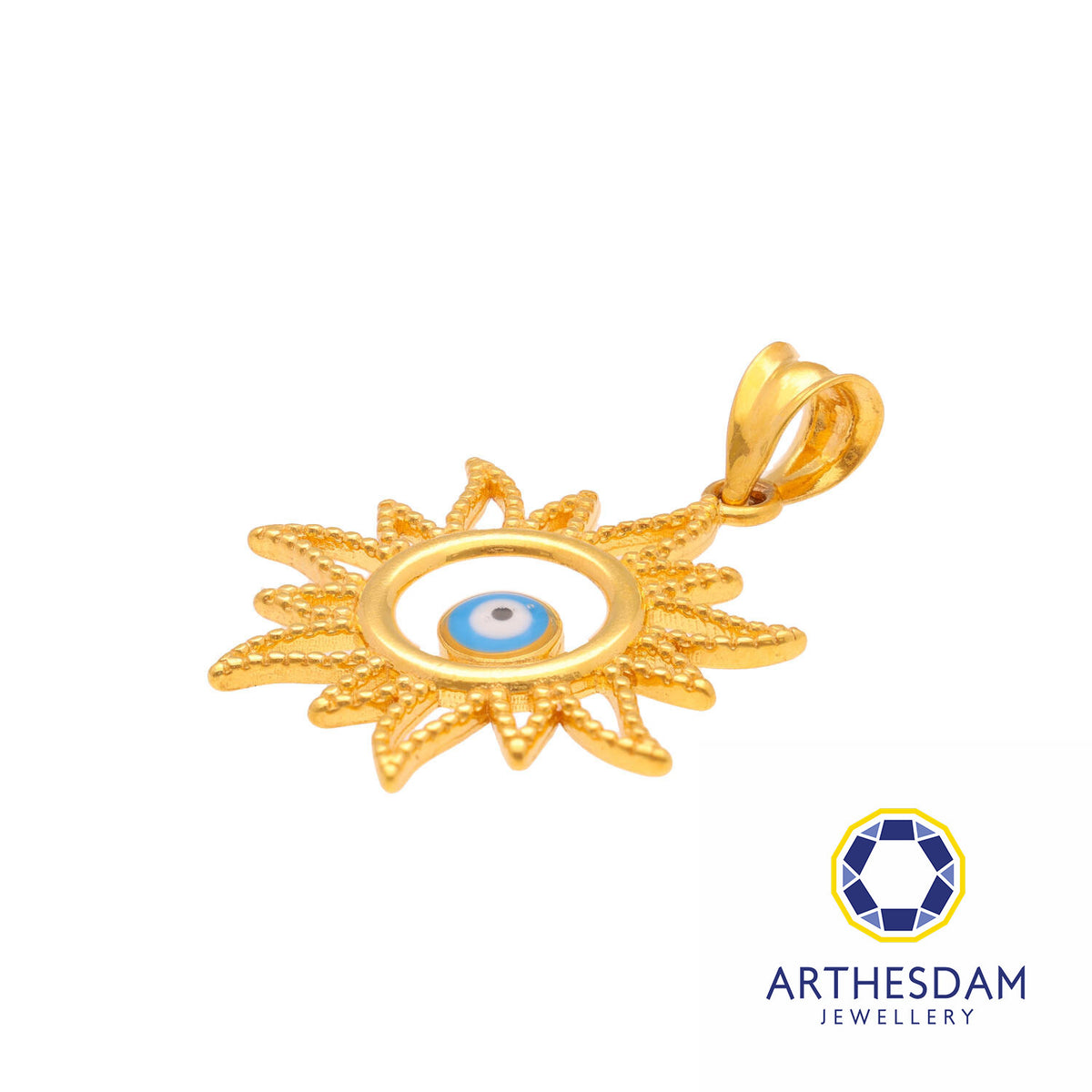 Arthesdam Jewellery 916 Gold Evil Eye Sun Pendant