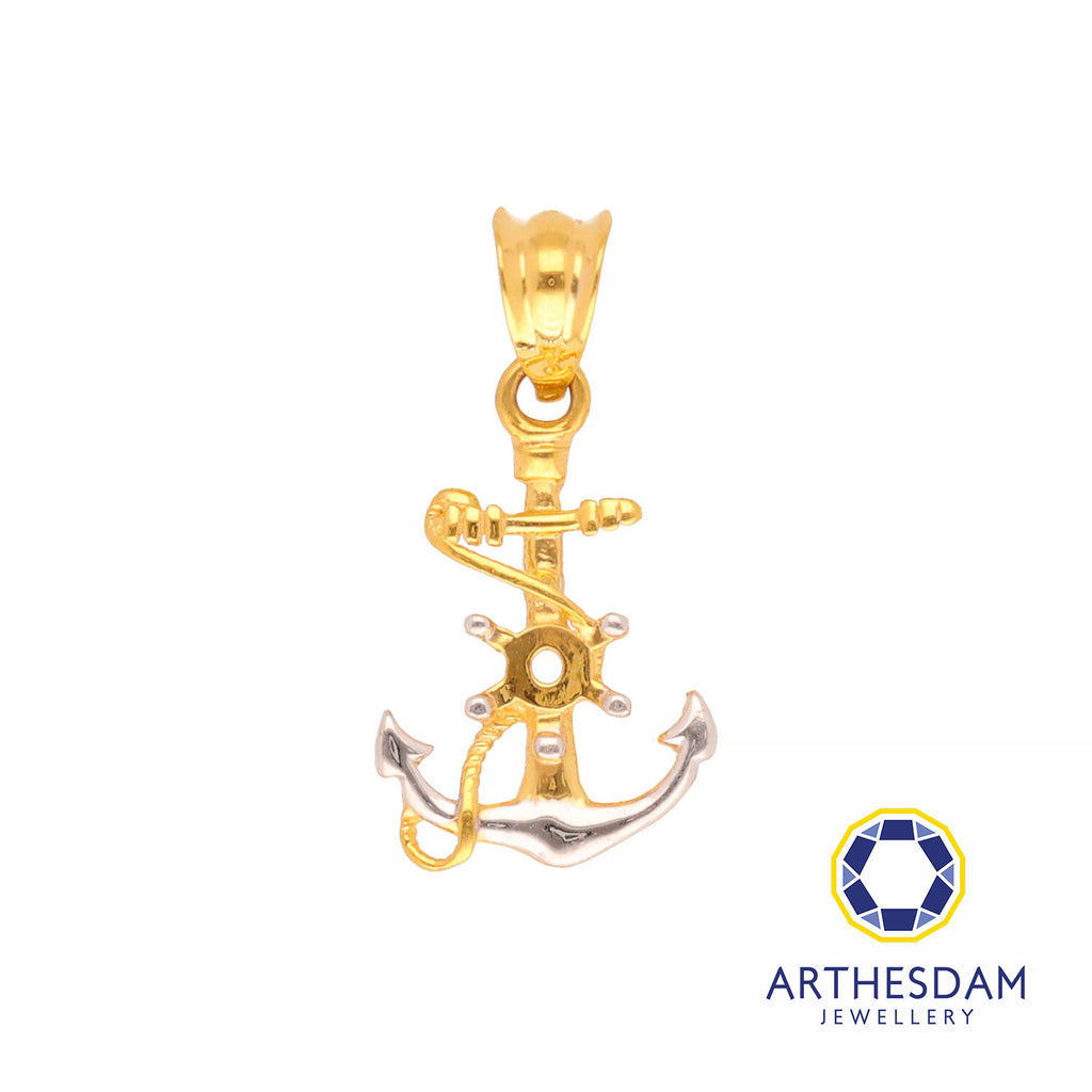 Arthesdam Jewellery 916 Gold Anchor with Wheel Pendant