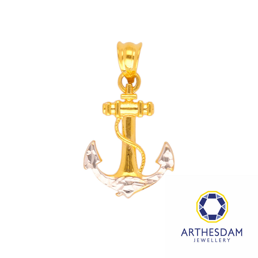 Arthesdam Jewellery 916 Gold Anchor with Rope Pendant