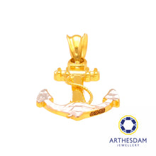 Load image into Gallery viewer, Arthesdam Jewellery 916 Gold Anchor with Rope Pendant
