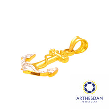 Load image into Gallery viewer, Arthesdam Jewellery 916 Gold Anchor with Rope Pendant
