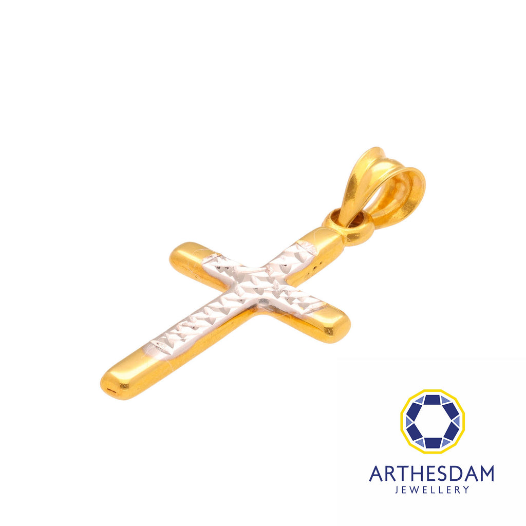 Arthesdam Jewellery 916 Gold Two-Toned Cross Pendant