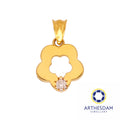 Arthesdam Jewellery 916 Gold Flower Outline with Stone Pendant
