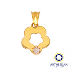 Arthesdam Jewellery 916 Gold Flower Outline with Stone Pendant