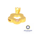 Arthesdam Jewellery 916 Gold Flower Outline with Stone Pendant