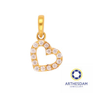 Arthesdam Jewellery 916 Gold Solitaire Heart Outline Pendant
