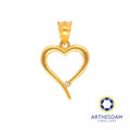 Arthesdam Jewellery 916 Gold Heart Outline with Stone Pendant