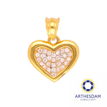 Load image into Gallery viewer, Arthesdam Jewellery 916 Gold Sparkling Heart Pendant
