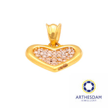Load image into Gallery viewer, Arthesdam Jewellery 916 Gold Sparkling Heart Pendant
