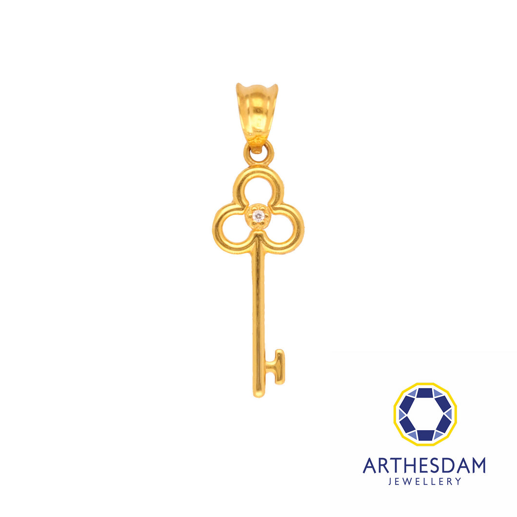 Arthesdam Jewellery 916 Gold 3 Ring Key Pendant