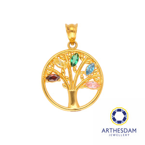 Arthesdam Jewellery 916 Gold Multi-Color Tree Pendant