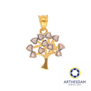 Arthesdam Jewellery 916 Gold Two-Toned Heart Tree Pendant