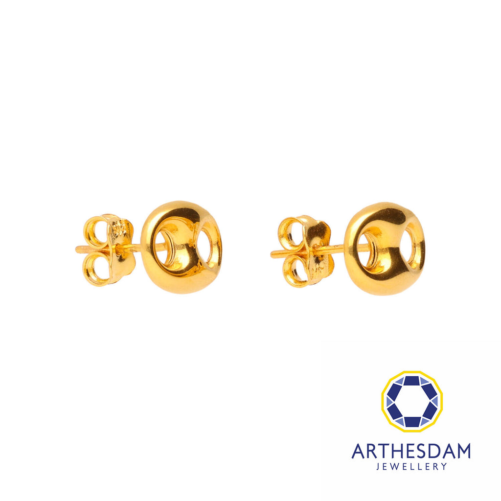 Arthesdam Jewellery 916 Gold Soda Tab Button Earrings