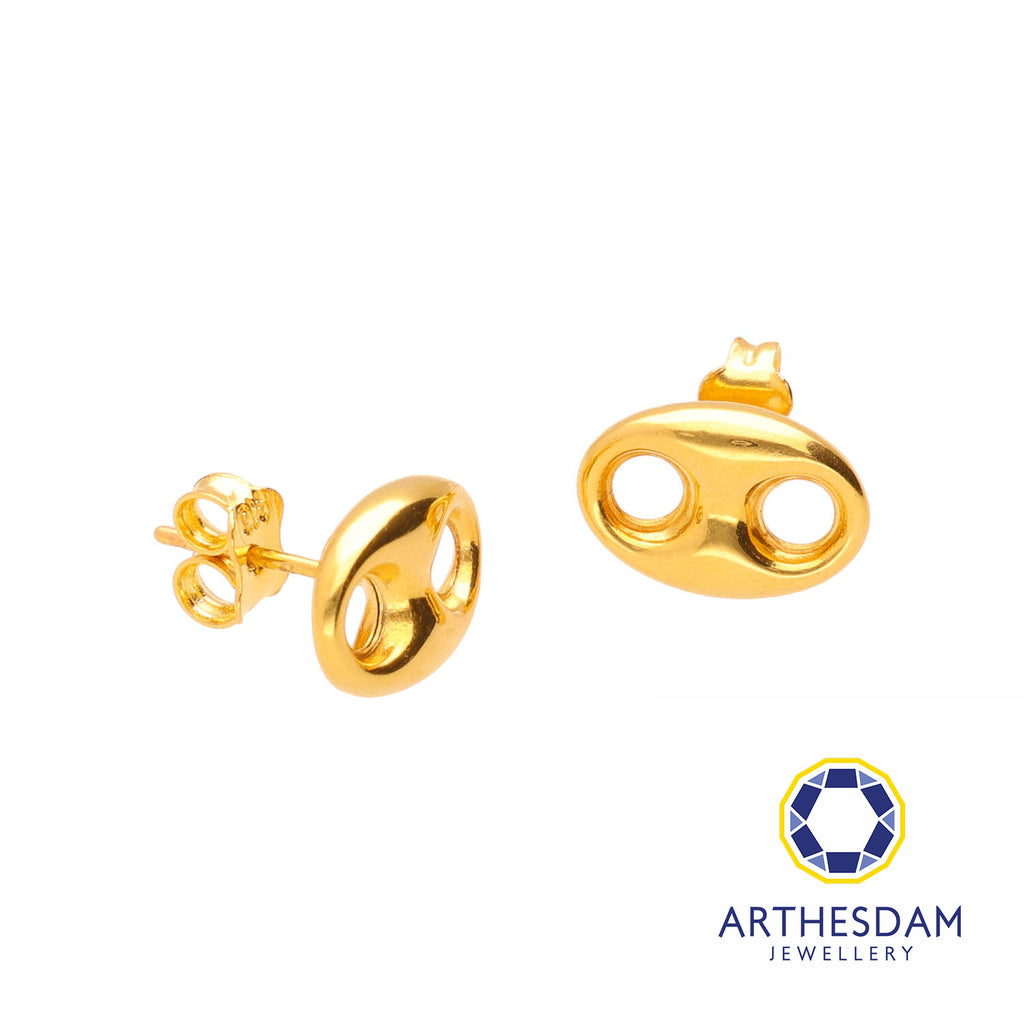 Arthesdam Jewellery 916 Gold Soda Tab Button Earrings