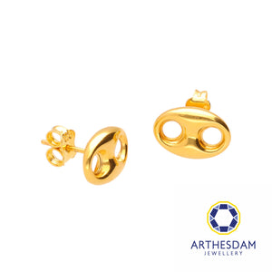 Arthesdam Jewellery 916 Gold Soda Tab Button Earrings