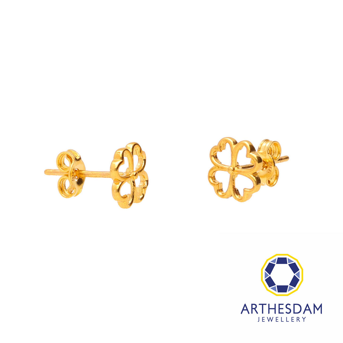 Arthesdam Jewellery 916 Gold Classic Lucky Clover Earrings