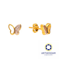 Arthesdam Jewellery 916 Gold Sparkle Studded Butterfly Earrings